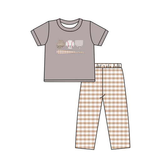 Baby Boys Grey Baseball Top Pants Clothes Sets preorder(moq 5)