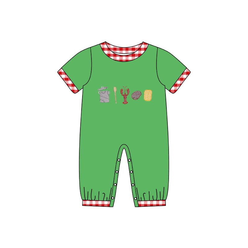 Baby Boys Crawfish Green Short Sleeve Rompers preorder(moq 5)