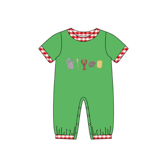 Baby Boys Crawfish Green Short Sleeve Rompers preorder(moq 5)