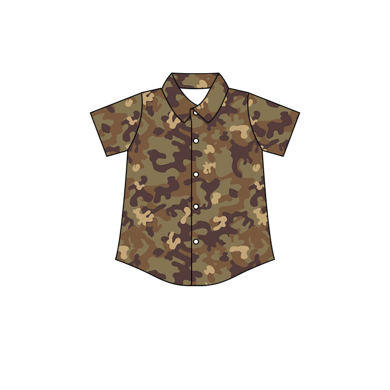 Baby Boys Camo Short Sleeve Buttons Tee Shirts preorder(moq 5)