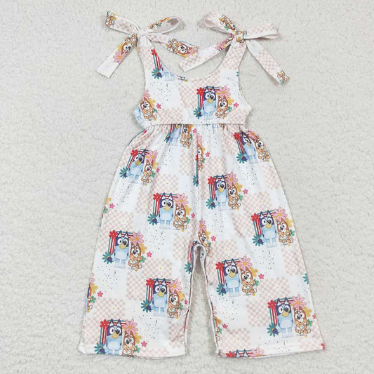 Baby Girls Cartoon Dogs Sister Jumpsuits