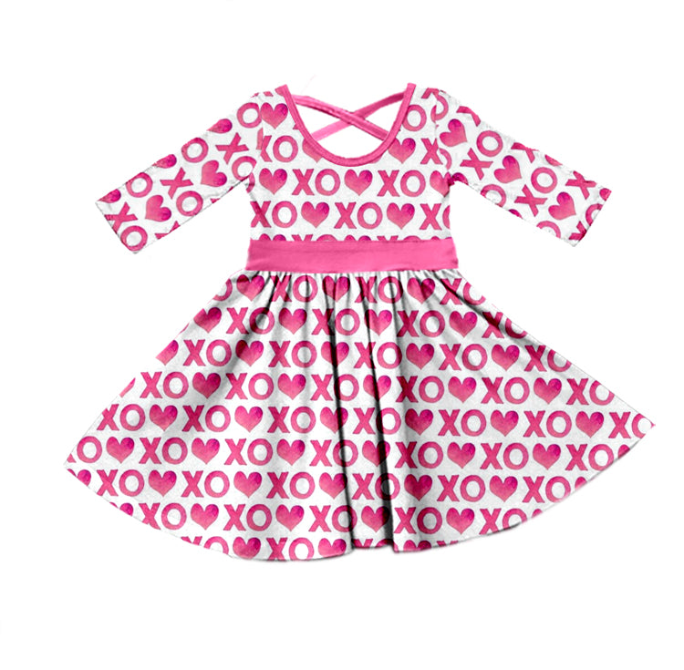 Baby Girls Valentines Pink Knee Length Dresses preorder(moq 5)