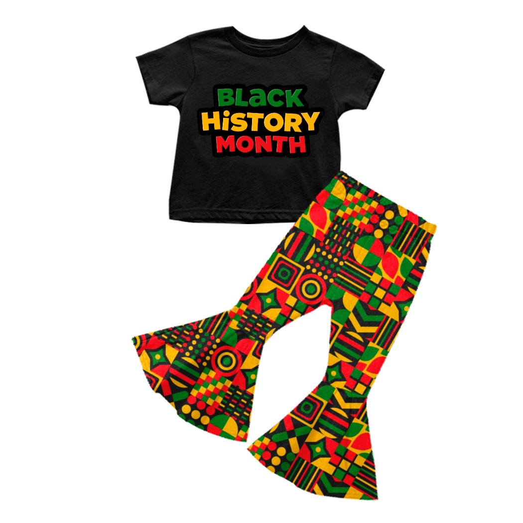 Baby Girls Black History Month Top Bell Pants Clothes Sets preorder(moq 5)