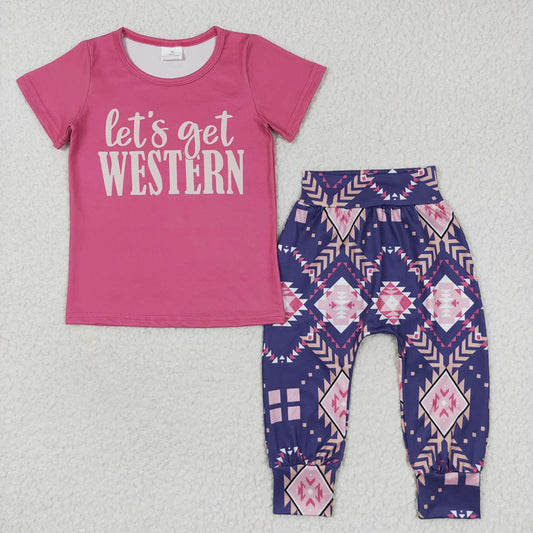 Baby Girls Let's Go Western Shirt Pants Clothes Sets