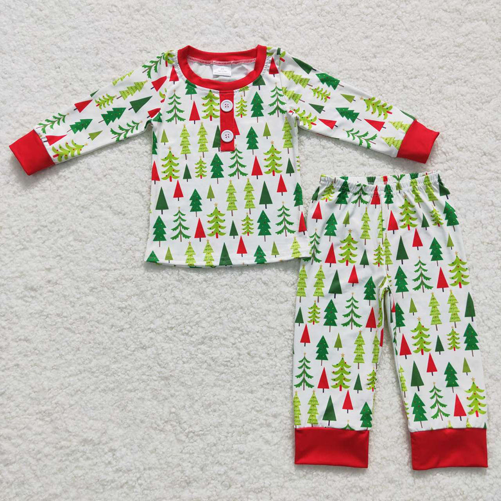 Baby Boys Christmas Tree Pants Pajamas Clothes Sets