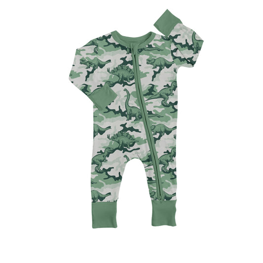 Baby Infant Boys Green Dinosaur Long Sleeve Rompers preorder(moq 5)