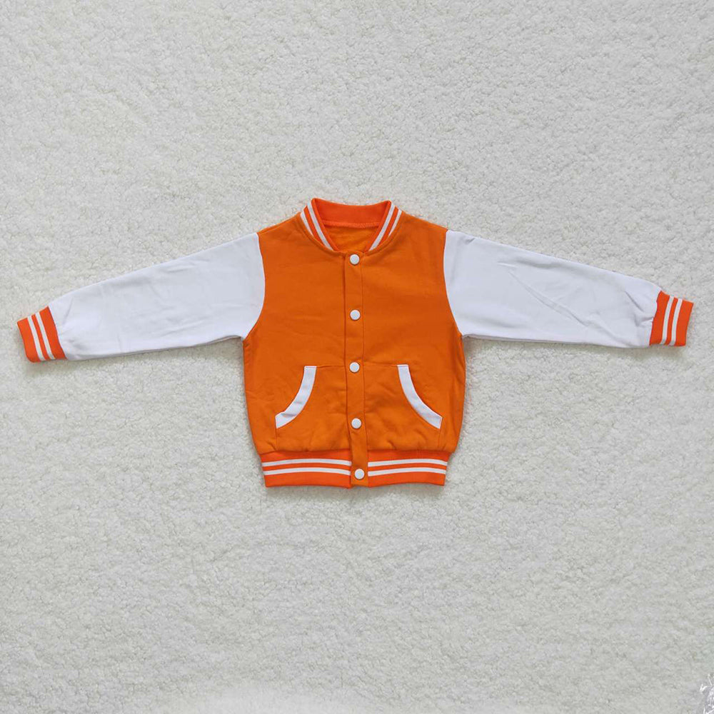 Baby Kids Baseball Orange Long Sleeve Jackets