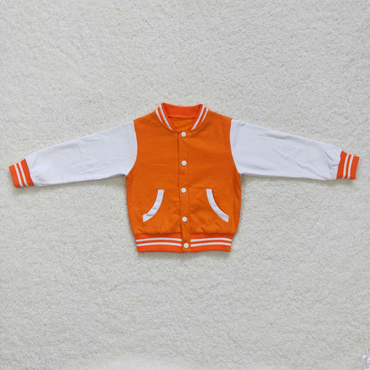 Baby Kids Baseball Orange Long Sleeve Jackets