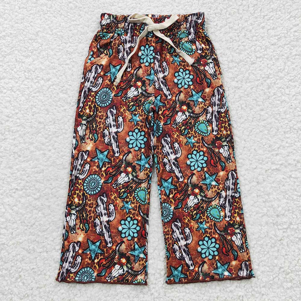 Baby Girls Cactus Leopard Elastic Bottom Pants