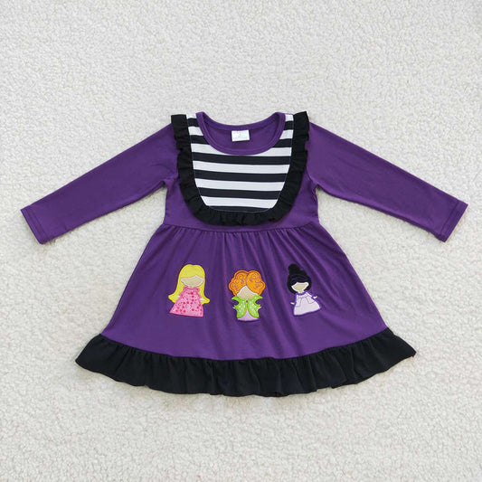 Baby Girls Halloween Witches Purple Knee Length Dresses