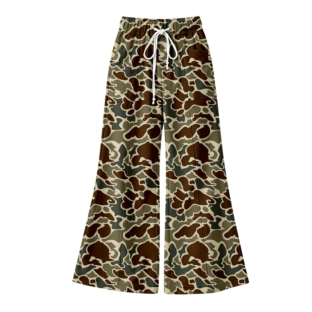 Preorder (moq 5) Adult Women Dark Green Camouflage Pants Bottoms Trousers
