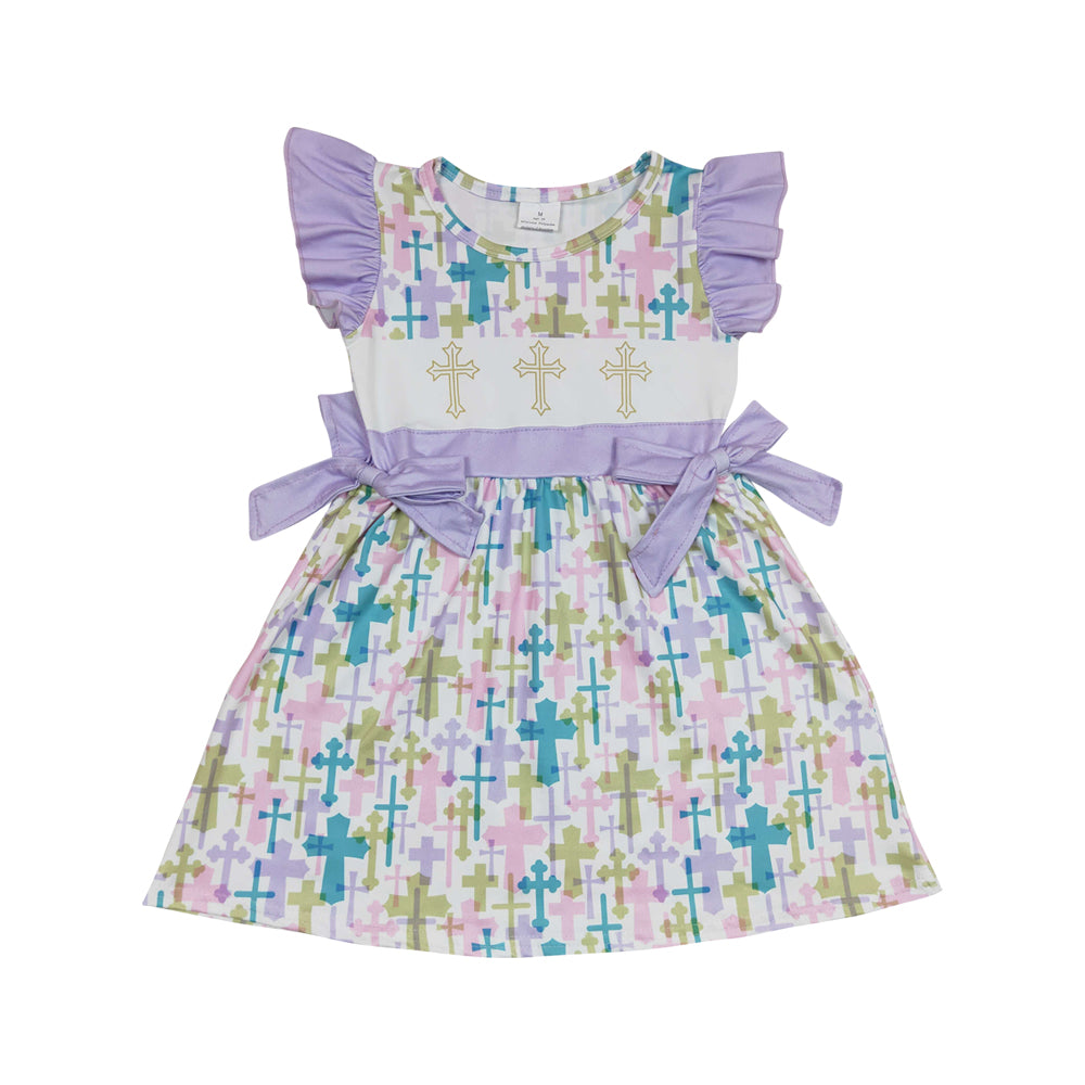 Baby Girls Easter Cross Knee Length Dresses