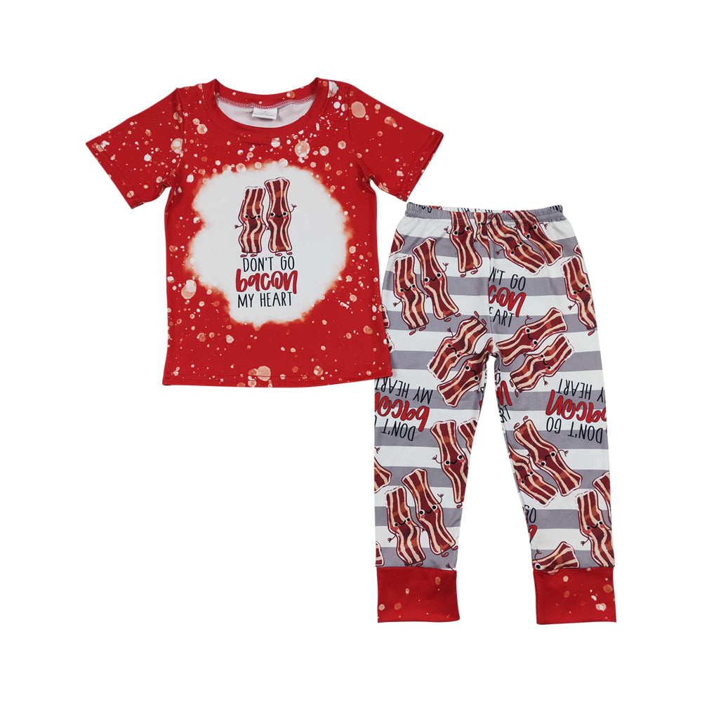 Baby Boys Red Cute Short Sleeve Tee Shirts Joggers Pajamas Clothes Sets