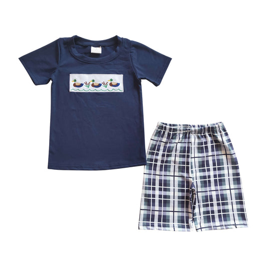 Boys Kids Duck Embroidery Tee Shirts Shorts Summer Clothes Sets