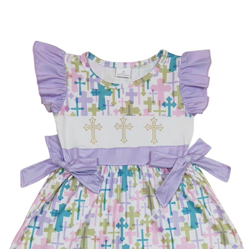 Baby Girls Easter Cross Knee Length Dresses