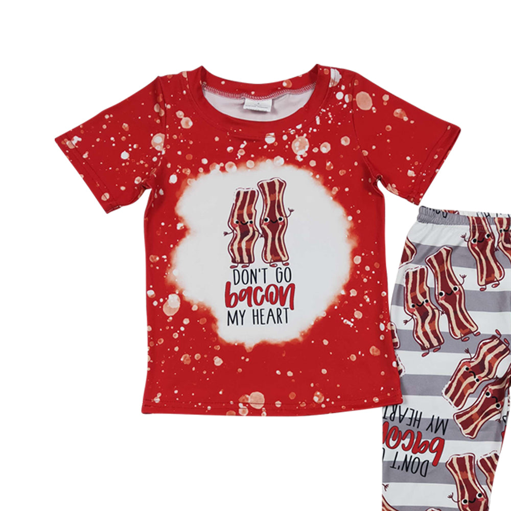 Baby Boys Red Cute Short Sleeve Tee Shirts Joggers Pajamas Clothes Sets