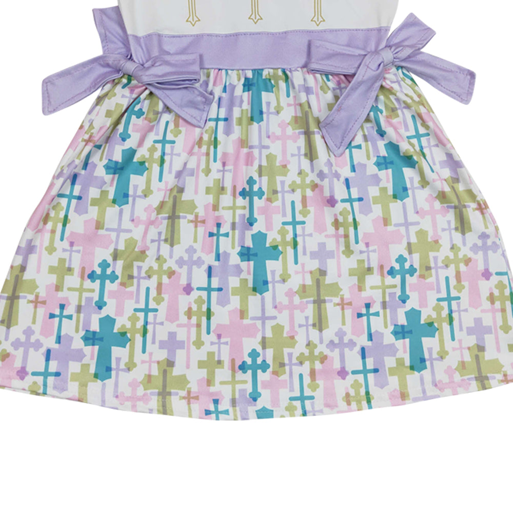 Baby Girls Easter Cross Knee Length Dresses