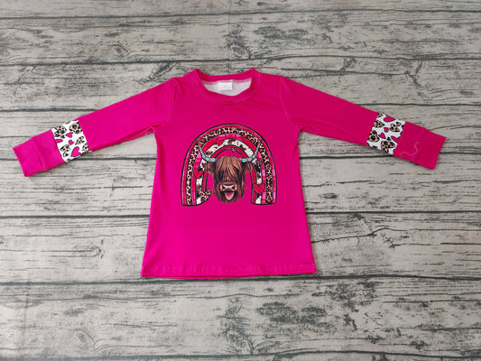 Baby Boys Western Hotpink Cow Long Sleeve shirts tops