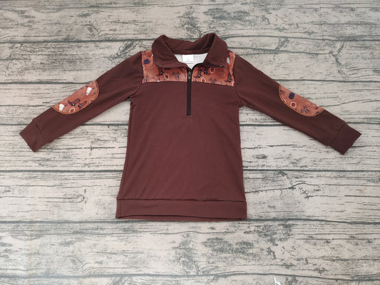 Baby Boys Cow Brown Western pullovers