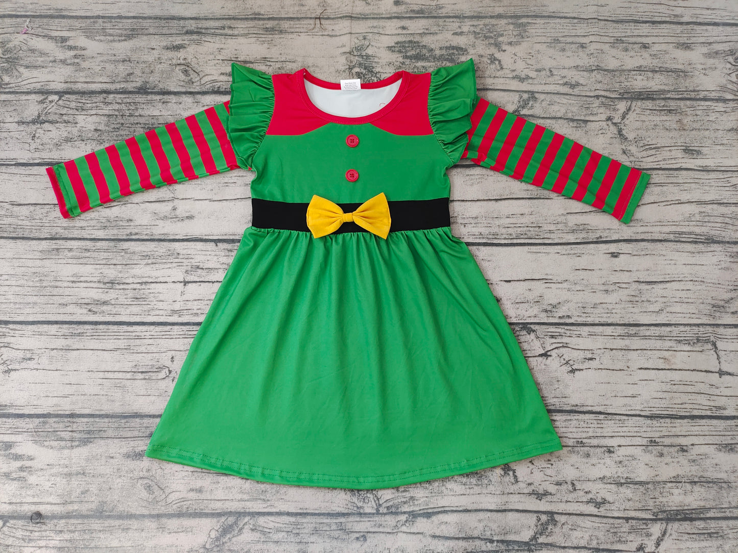 Baby Girls Green Christmas Ruffle Dresses