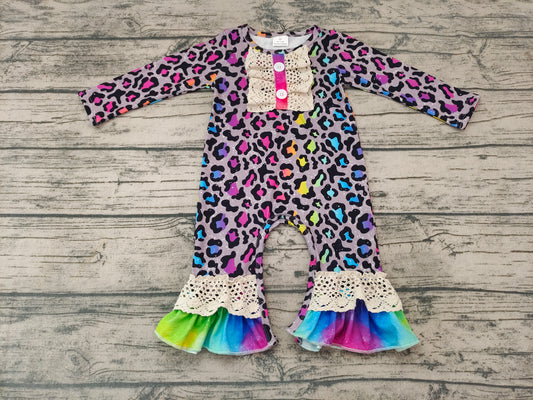 Baby Girls Colorful Leopard Rompers