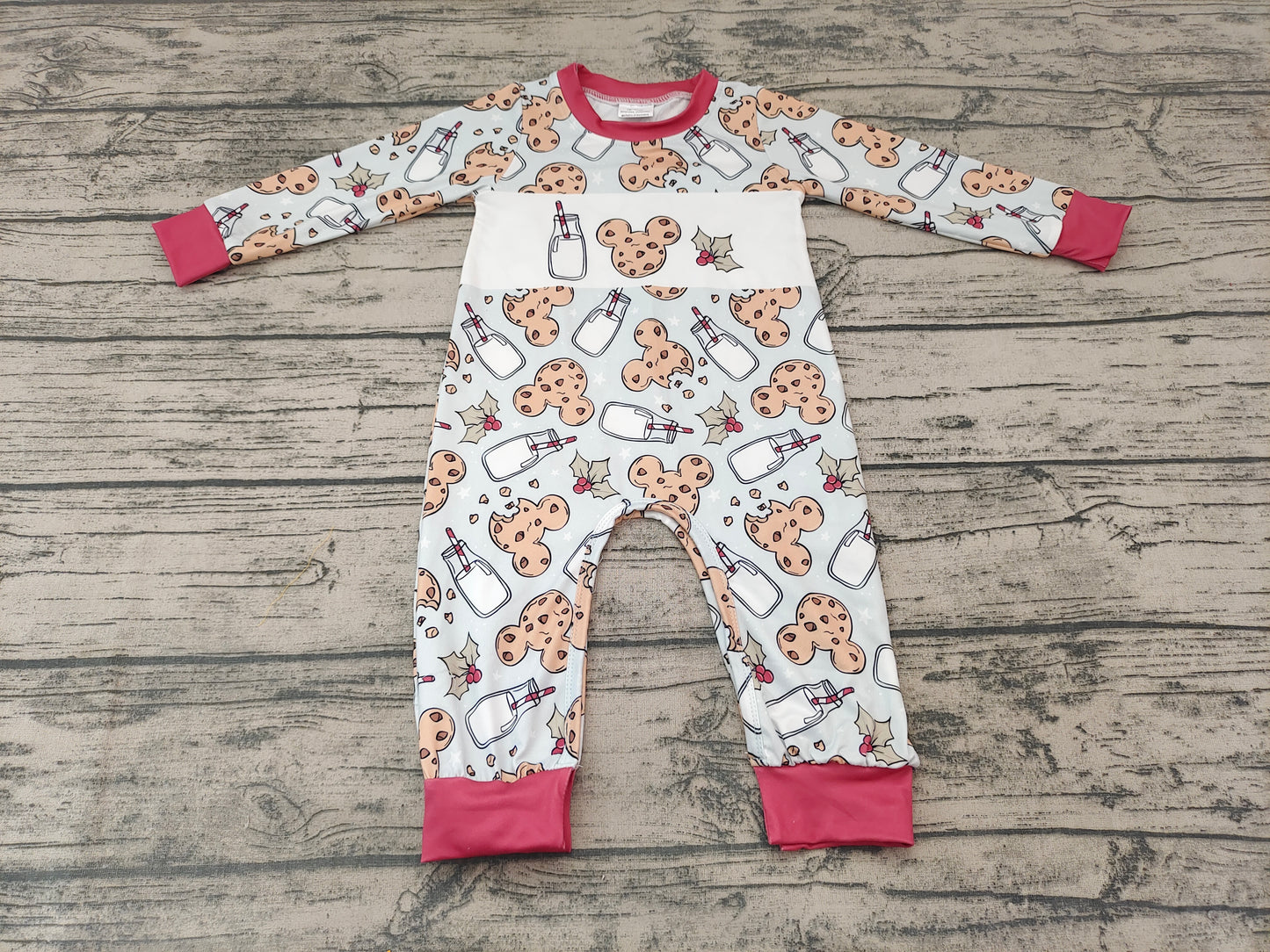 Baby boys Christmas milk cookie rompers