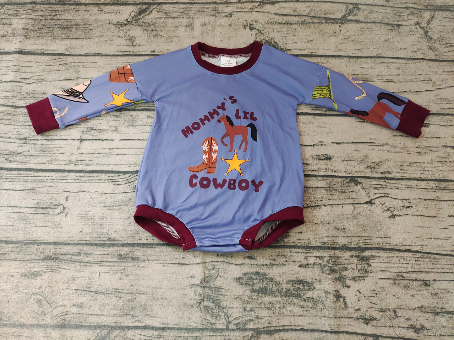 Baby Girls Boys Western Horse rompers