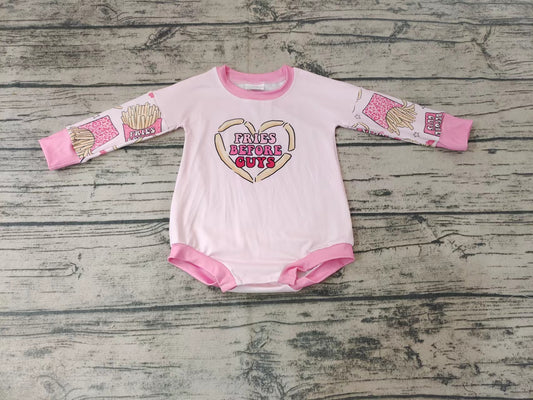 Baby Girls Fries Valentines rompers