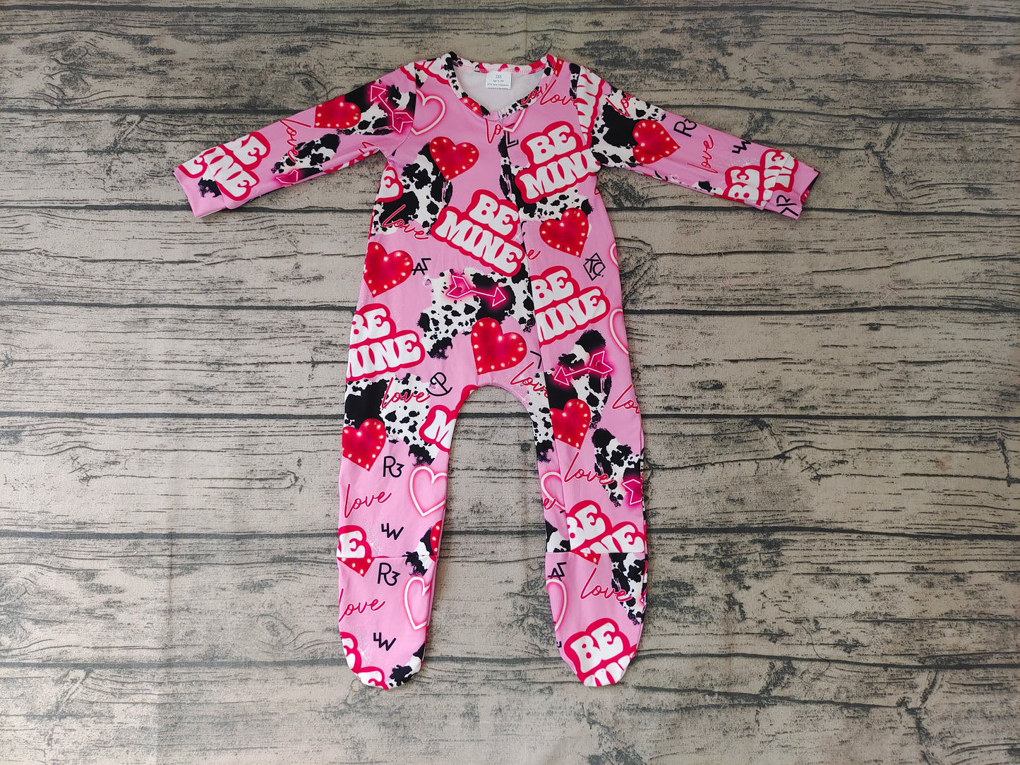 Baby Girls Be Mine Zip rompers