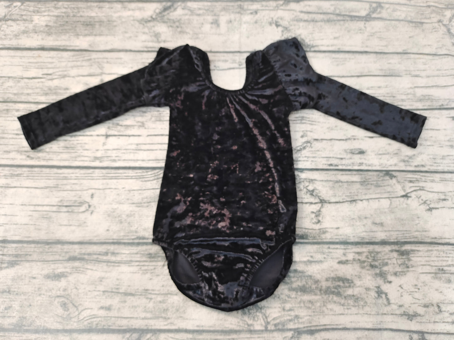 Baby girls Black Velvet Long Sleeve Leotards Rompers