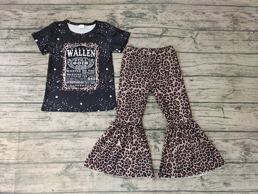 Baby girls black singer bell pants clothes sets