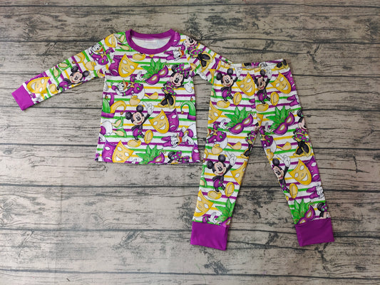 Baby Boys Mardi Gras Cartoon Pajamas clothes sets