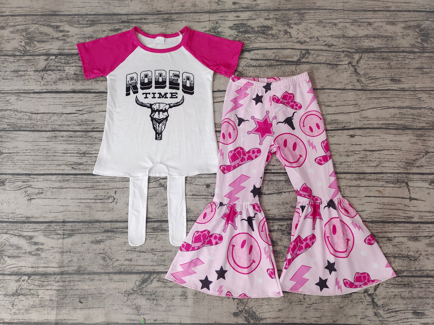 Baby girls Western Boots Bell pants clothes sets