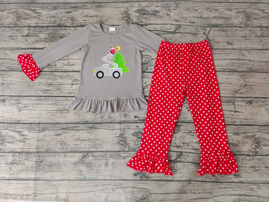 Baby Girls Christmas tree Grey Top pants sets