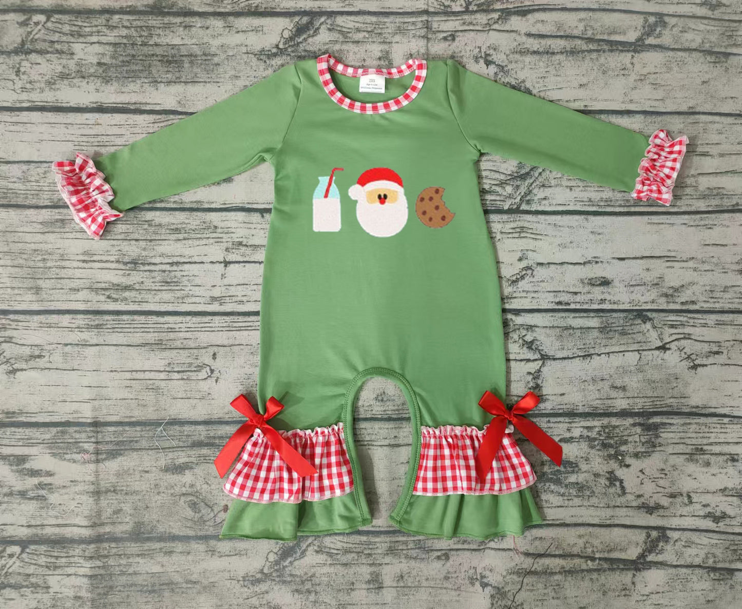 Baby Girls Christmas santa milk cookie rompers