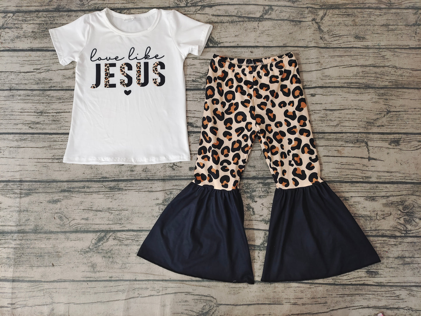 Baby girls Jesus Leopard Bell pants clothes sets