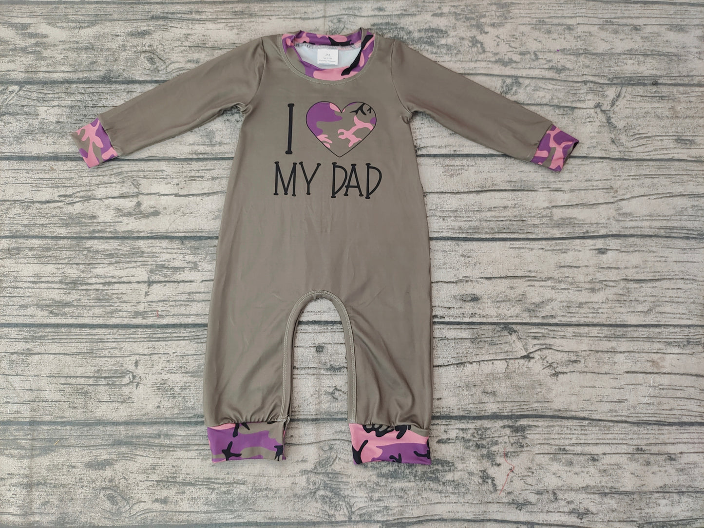 Baby Boys I love dad camo rompers