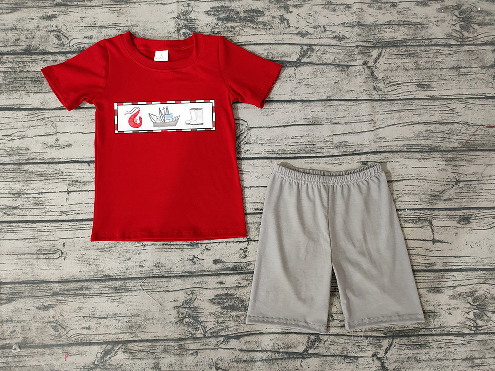 Baby Boys Lobster Boats Summer Shorts Sets