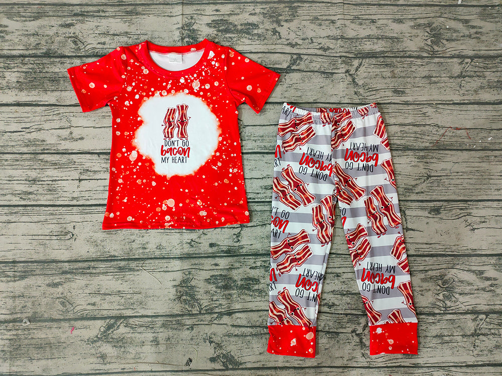 Baby Boys Red Cute Short Sleeve Tee Shirts Joggers Pajamas Clothes Sets