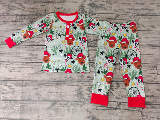 Baby Boys Christmas Cow Pajamas clothes sets