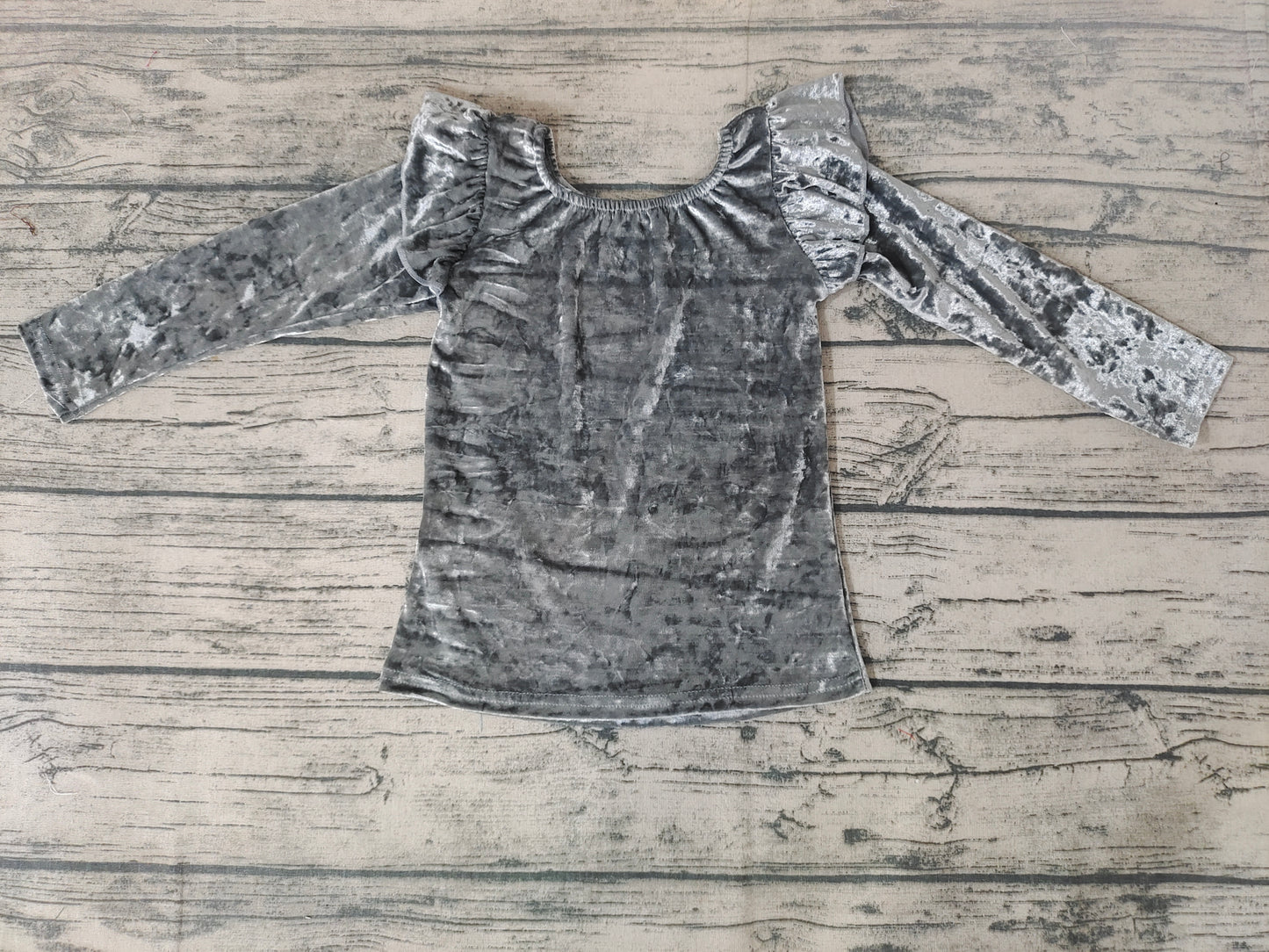 Baby Girls Grey Velvet Shirt Tops