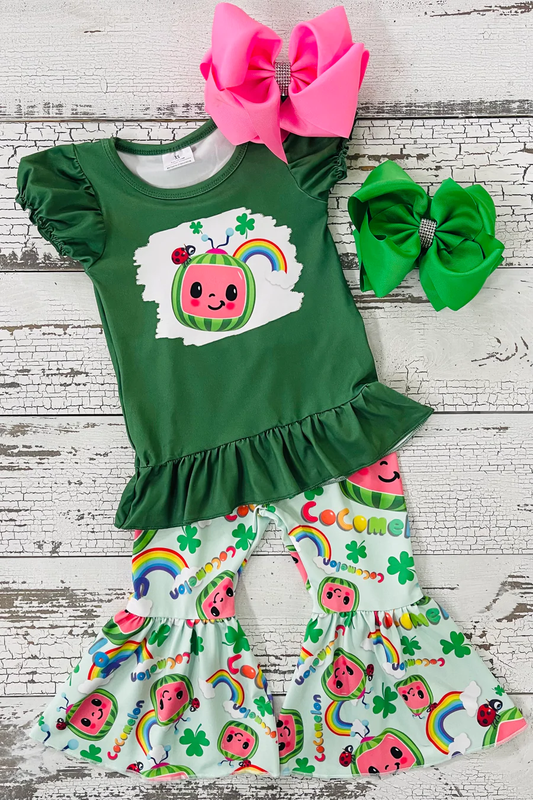 St Patrick Day watermelon green bell sets