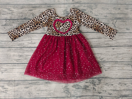 Baby girls Leopard heart tutu dresses