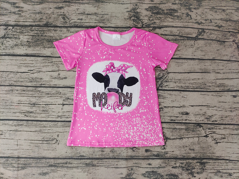 Baby Girls Pink Moody Short Sleeve Tee Shirts Tops