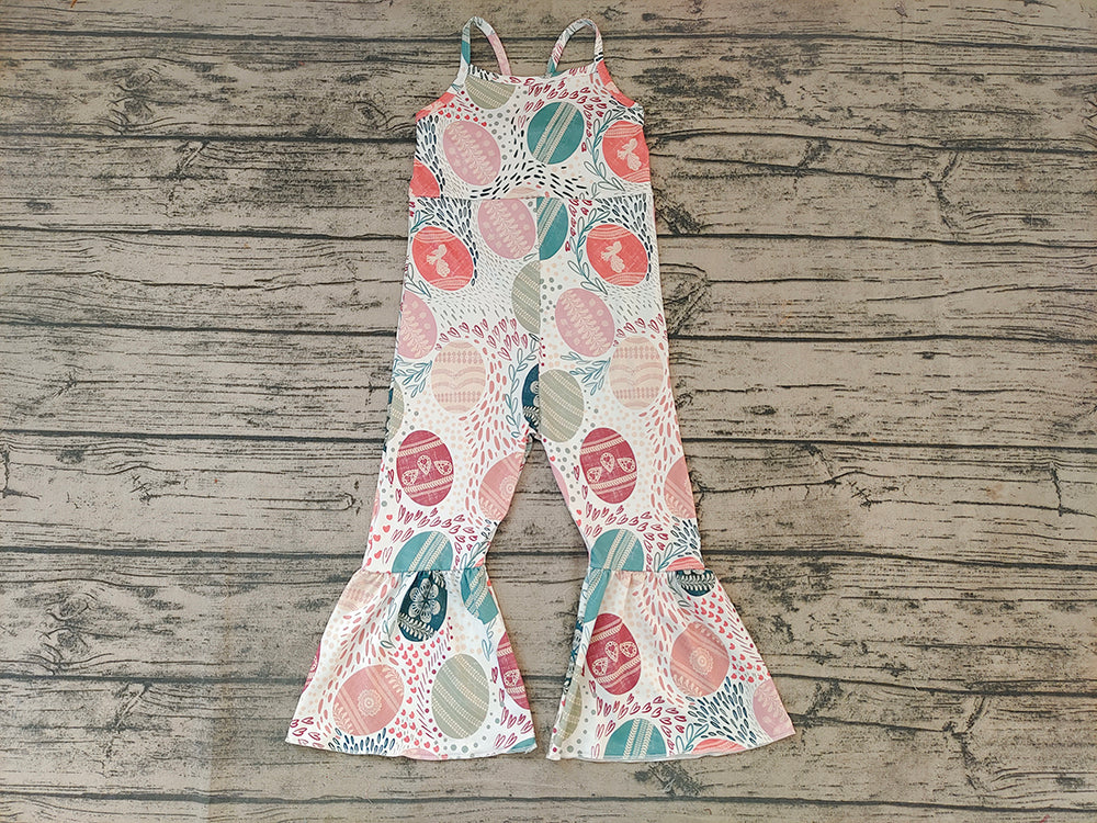 Baby Girls Easter Eggs Strap Jumpsuits