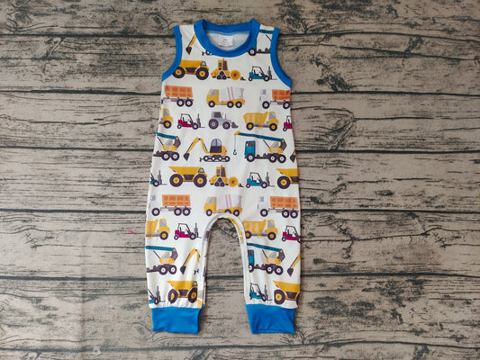 Baby Boys Truck Sleeveless Rompers