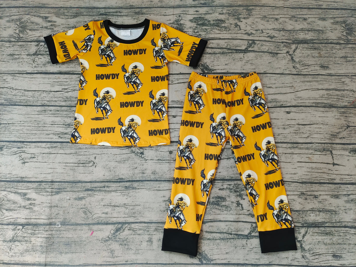 Baby Boys Howdy Western Pants Pajamas Clothes Sets