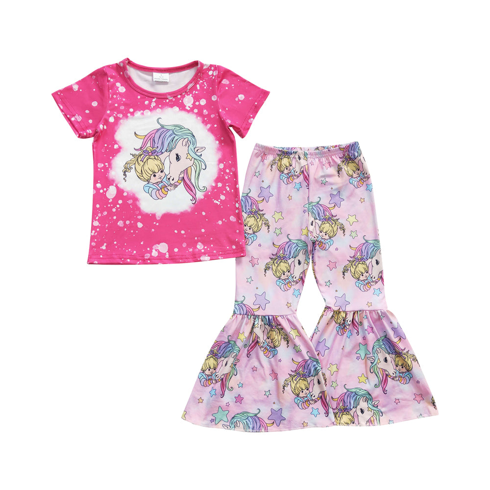 Baby Girls Unicorn Rainbow Bell Pants Clothes Sets