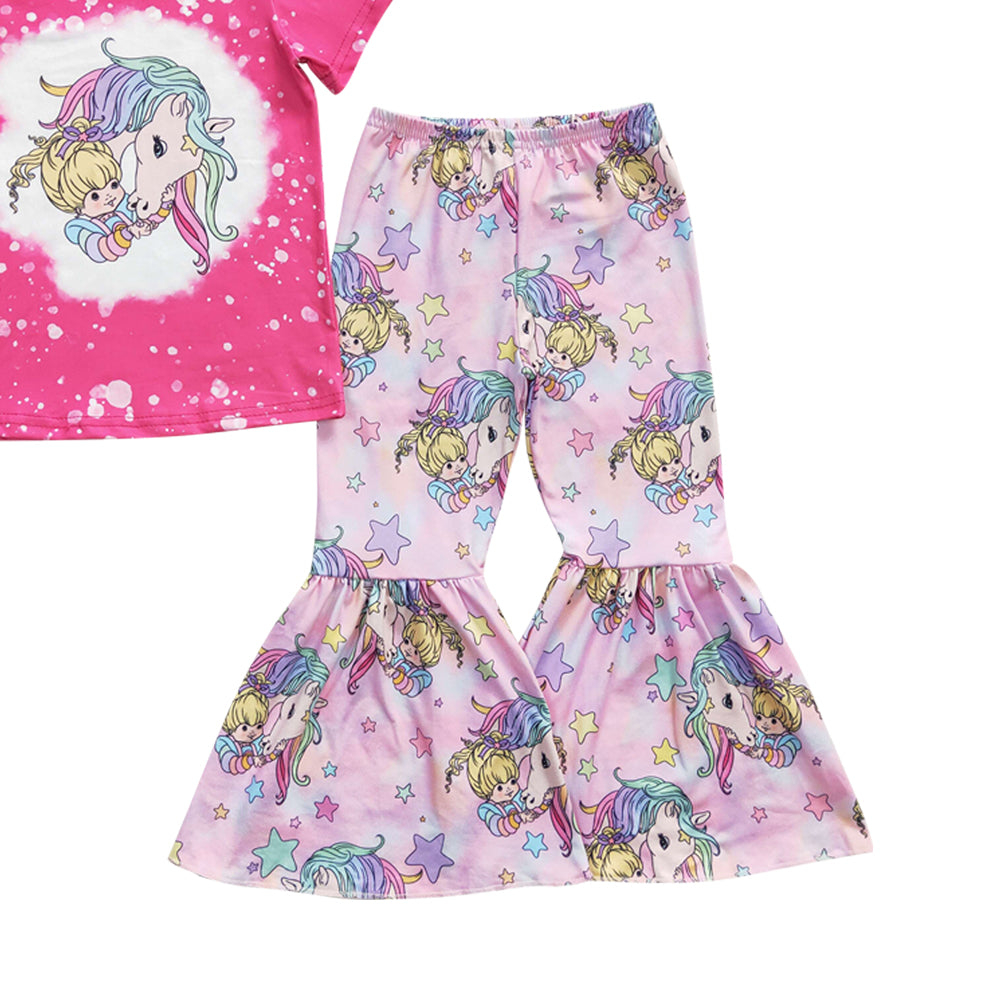 Baby Girls Unicorn Rainbow Bell Pants Clothes Sets