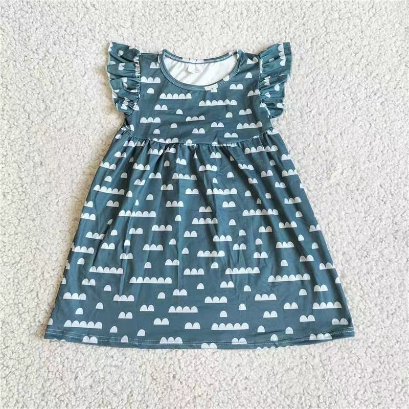 Baby girls navy white pearl dresses 221104